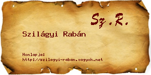 Szilágyi Rabán névjegykártya